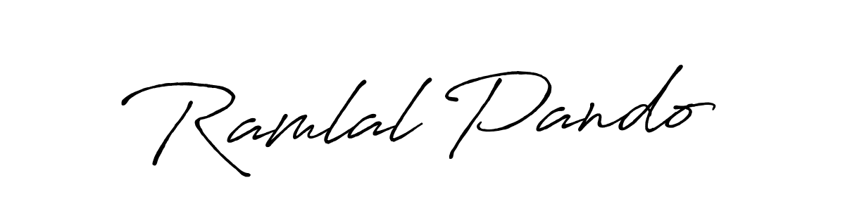 Use a signature maker to create a handwritten signature online. With this signature software, you can design (Antro_Vectra_Bolder) your own signature for name Ramlal Pando. Ramlal Pando signature style 7 images and pictures png