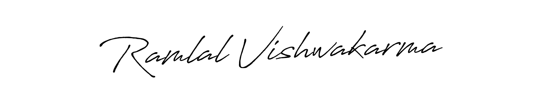 Design your own signature with our free online signature maker. With this signature software, you can create a handwritten (Antro_Vectra_Bolder) signature for name Ramlal Vishwakarma. Ramlal Vishwakarma signature style 7 images and pictures png