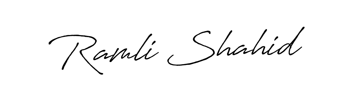 Make a beautiful signature design for name Ramli Shahid. With this signature (Antro_Vectra_Bolder) style, you can create a handwritten signature for free. Ramli Shahid signature style 7 images and pictures png