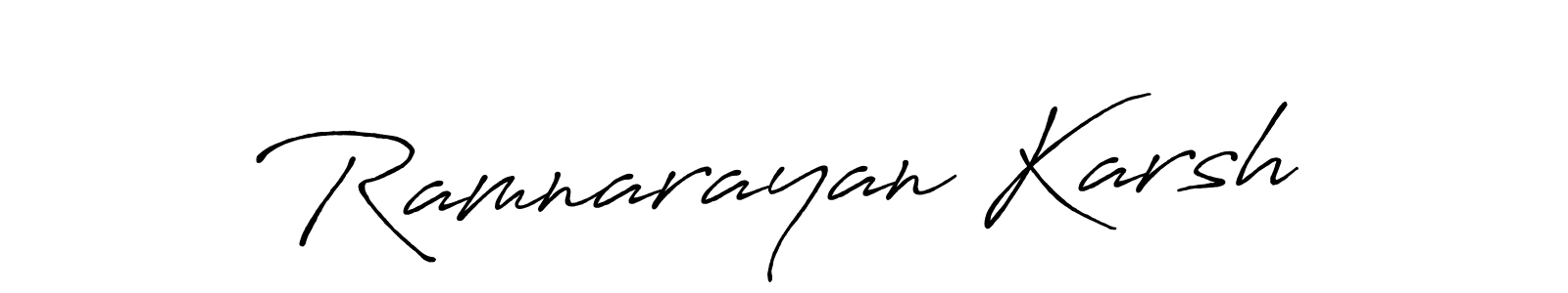 Use a signature maker to create a handwritten signature online. With this signature software, you can design (Antro_Vectra_Bolder) your own signature for name Ramnarayan Karsh. Ramnarayan Karsh signature style 7 images and pictures png