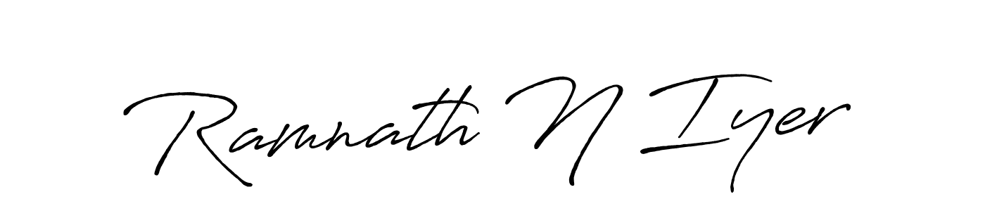 Create a beautiful signature design for name Ramnath N Iyer. With this signature (Antro_Vectra_Bolder) fonts, you can make a handwritten signature for free. Ramnath N Iyer signature style 7 images and pictures png