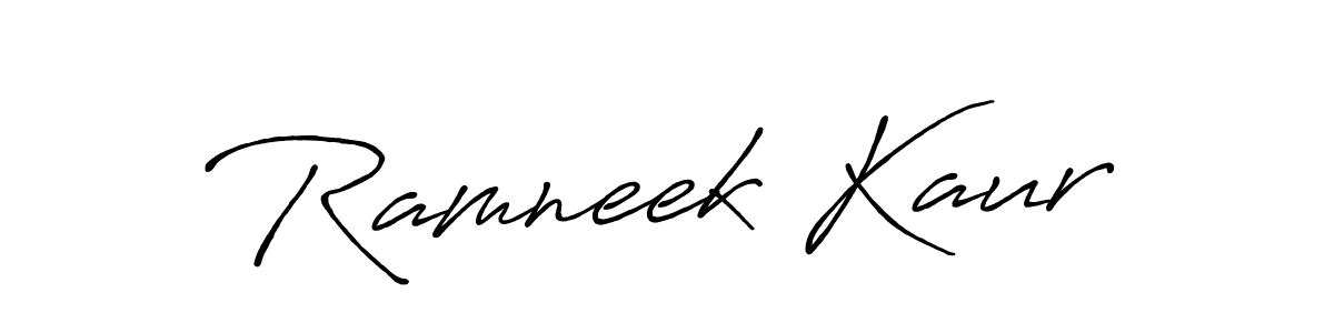 You should practise on your own different ways (Antro_Vectra_Bolder) to write your name (Ramneek Kaur) in signature. don't let someone else do it for you. Ramneek Kaur signature style 7 images and pictures png