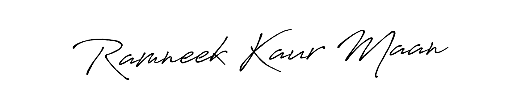 Antro_Vectra_Bolder is a professional signature style that is perfect for those who want to add a touch of class to their signature. It is also a great choice for those who want to make their signature more unique. Get Ramneek Kaur Maan name to fancy signature for free. Ramneek Kaur Maan signature style 7 images and pictures png