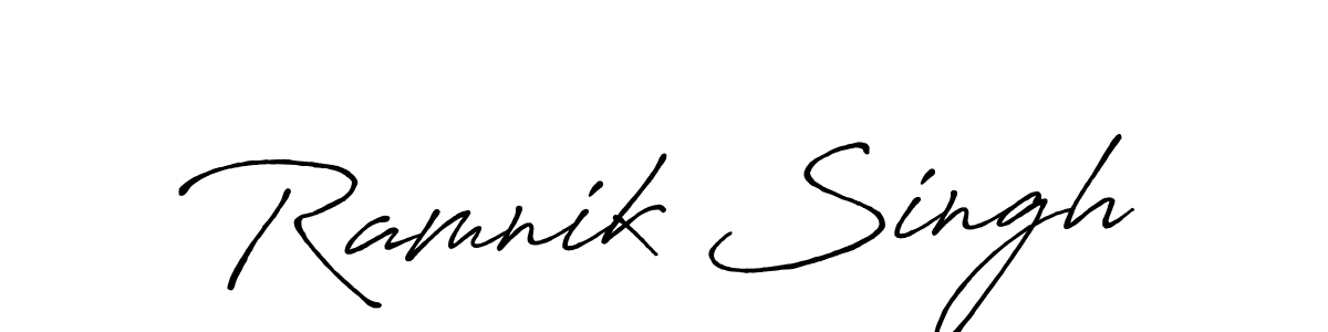 Design your own signature with our free online signature maker. With this signature software, you can create a handwritten (Antro_Vectra_Bolder) signature for name Ramnik Singh. Ramnik Singh signature style 7 images and pictures png