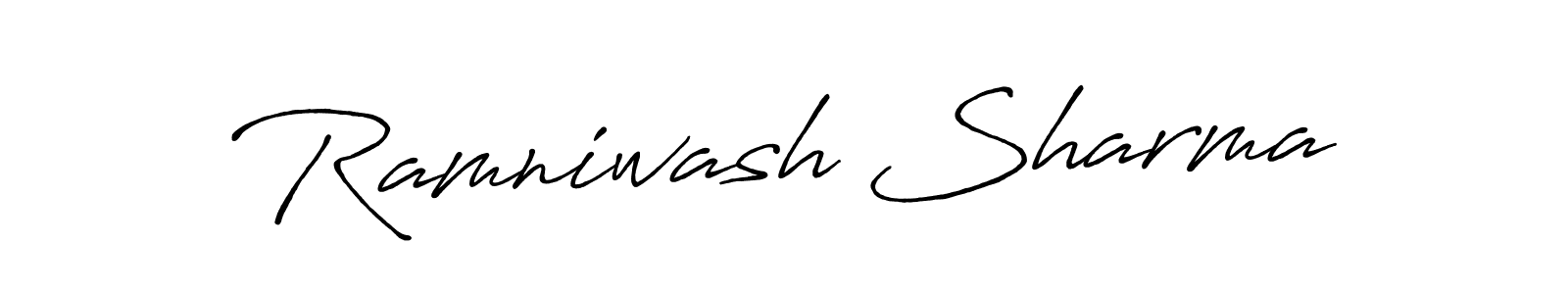 The best way (Antro_Vectra_Bolder) to make a short signature is to pick only two or three words in your name. The name Ramniwash Sharma include a total of six letters. For converting this name. Ramniwash Sharma signature style 7 images and pictures png