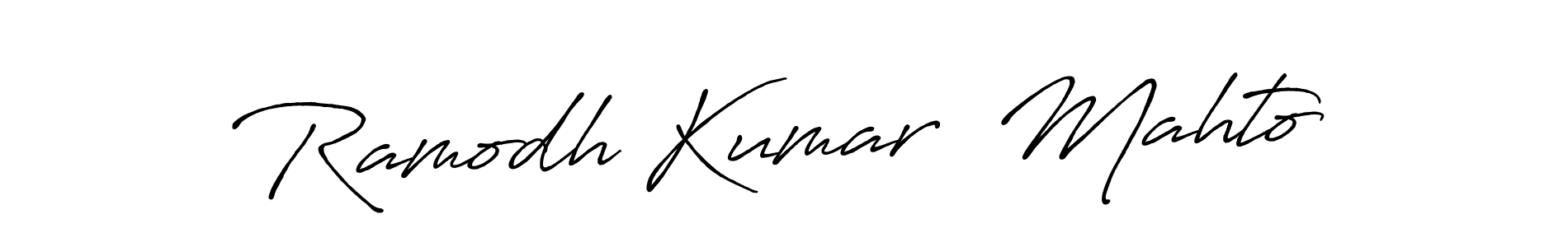 Use a signature maker to create a handwritten signature online. With this signature software, you can design (Antro_Vectra_Bolder) your own signature for name Ramodh Kumar  Mahto. Ramodh Kumar  Mahto signature style 7 images and pictures png