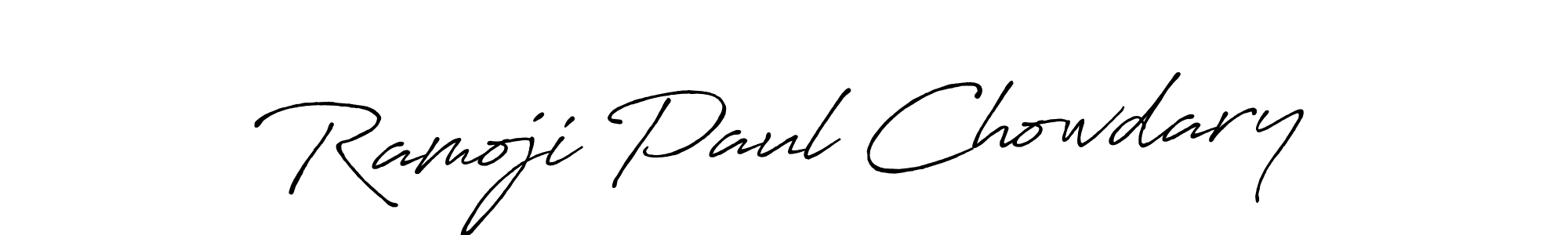 Design your own signature with our free online signature maker. With this signature software, you can create a handwritten (Antro_Vectra_Bolder) signature for name Ramoji Paul Chowdary. Ramoji Paul Chowdary signature style 7 images and pictures png