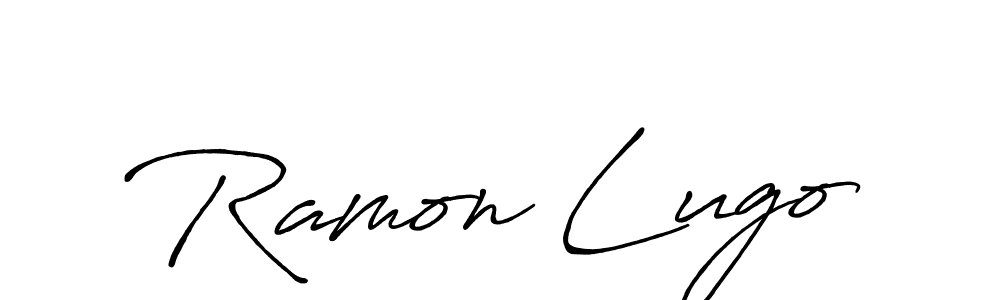 Ramon Lugo stylish signature style. Best Handwritten Sign (Antro_Vectra_Bolder) for my name. Handwritten Signature Collection Ideas for my name Ramon Lugo. Ramon Lugo signature style 7 images and pictures png