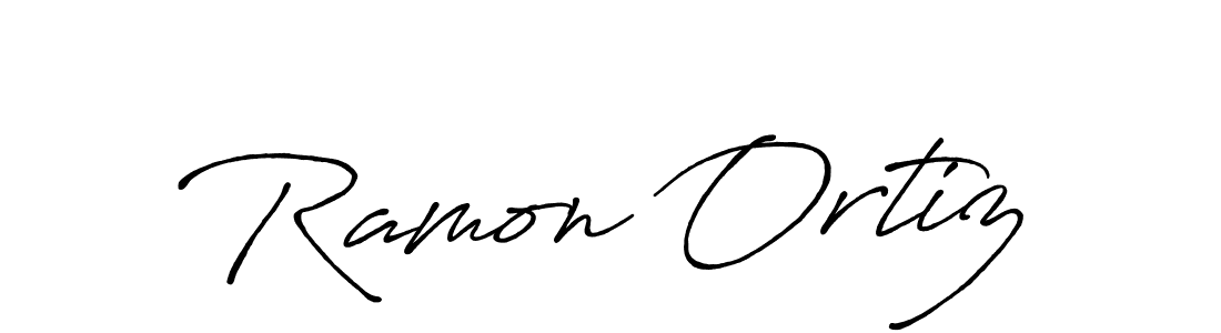 Ramon Ortiz stylish signature style. Best Handwritten Sign (Antro_Vectra_Bolder) for my name. Handwritten Signature Collection Ideas for my name Ramon Ortiz. Ramon Ortiz signature style 7 images and pictures png
