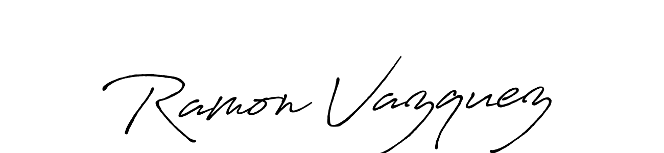 Make a beautiful signature design for name Ramon Vazquez. With this signature (Antro_Vectra_Bolder) style, you can create a handwritten signature for free. Ramon Vazquez signature style 7 images and pictures png
