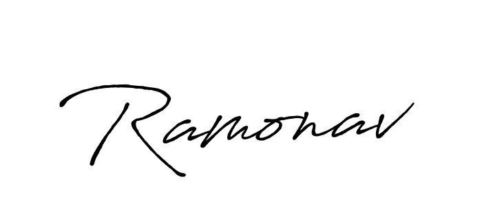 Use a signature maker to create a handwritten signature online. With this signature software, you can design (Antro_Vectra_Bolder) your own signature for name Ramonav. Ramonav signature style 7 images and pictures png