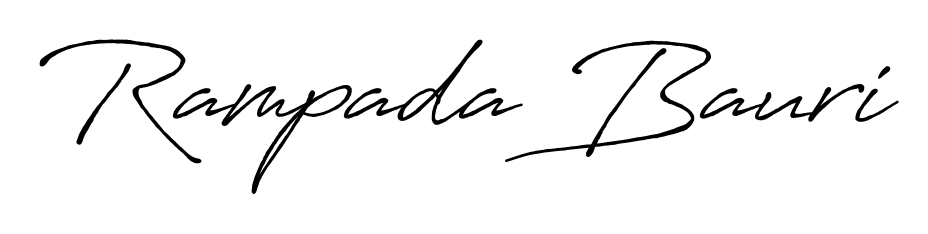 A modern signature idea for name Rampada Bauri using Antro_Vectra_Bolder font. Clean strokes and elegant curves make it stand out instantly. Rampada Bauri signature style 7 images and pictures png