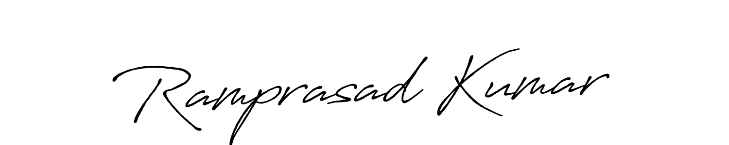 How to make Ramprasad Kumar name signature. Use Antro_Vectra_Bolder style for creating short signs online. This is the latest handwritten sign. Ramprasad Kumar signature style 7 images and pictures png
