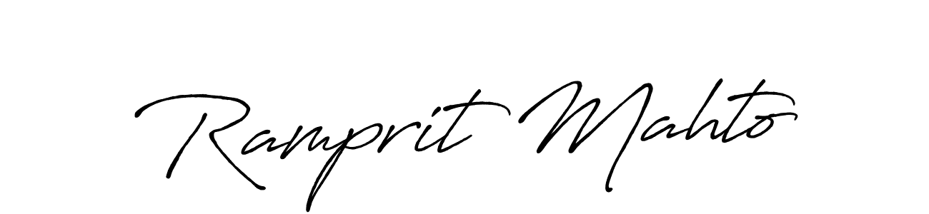 Make a beautiful signature design for name Ramprit Mahto. With this signature (Antro_Vectra_Bolder) style, you can create a handwritten signature for free. Ramprit Mahto signature style 7 images and pictures png