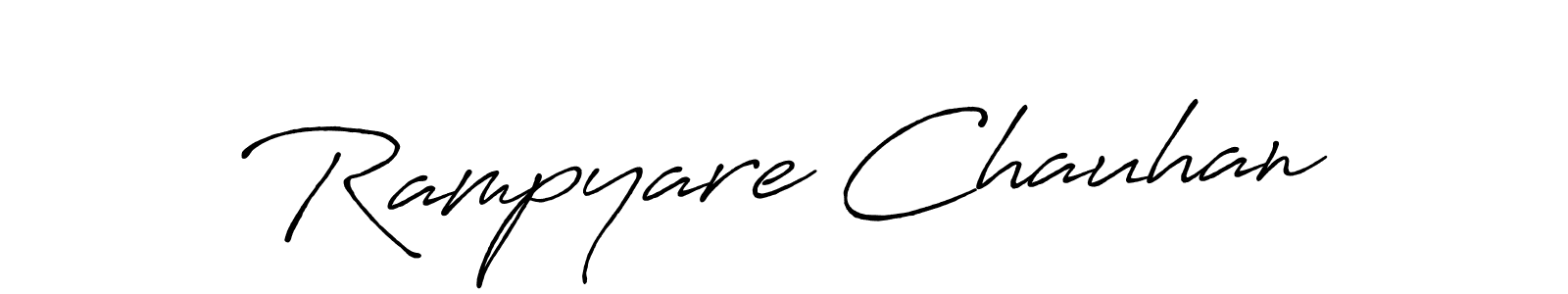 Similarly Antro_Vectra_Bolder is the best handwritten signature design. Signature creator online .You can use it as an online autograph creator for name Rampyare Chauhan. Rampyare Chauhan signature style 7 images and pictures png
