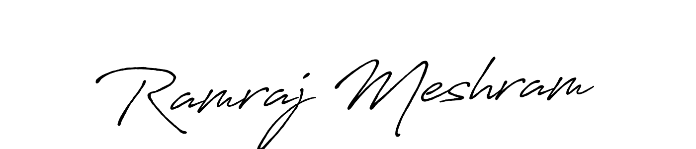 Design your own signature with our free online signature maker. With this signature software, you can create a handwritten (Antro_Vectra_Bolder) signature for name Ramraj Meshram. Ramraj Meshram signature style 7 images and pictures png