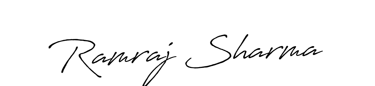 Antro_Vectra_Bolder is a professional signature style that is perfect for those who want to add a touch of class to their signature. It is also a great choice for those who want to make their signature more unique. Get Ramraj Sharma name to fancy signature for free. Ramraj Sharma signature style 7 images and pictures png