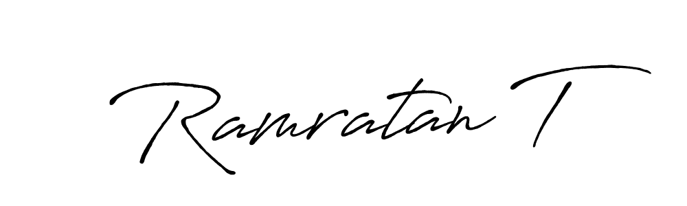 Create a beautiful signature design for name Ramratan T. With this signature (Antro_Vectra_Bolder) fonts, you can make a handwritten signature for free. Ramratan T signature style 7 images and pictures png