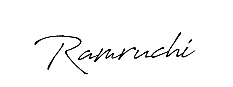 How to make Ramruchi signature? Antro_Vectra_Bolder is a professional autograph style. Create handwritten signature for Ramruchi name. Ramruchi signature style 7 images and pictures png