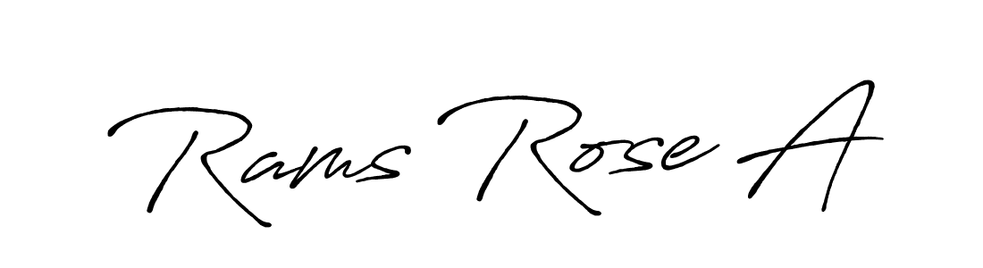 Use a signature maker to create a handwritten signature online. With this signature software, you can design (Antro_Vectra_Bolder) your own signature for name Rams Rose A. Rams Rose A signature style 7 images and pictures png