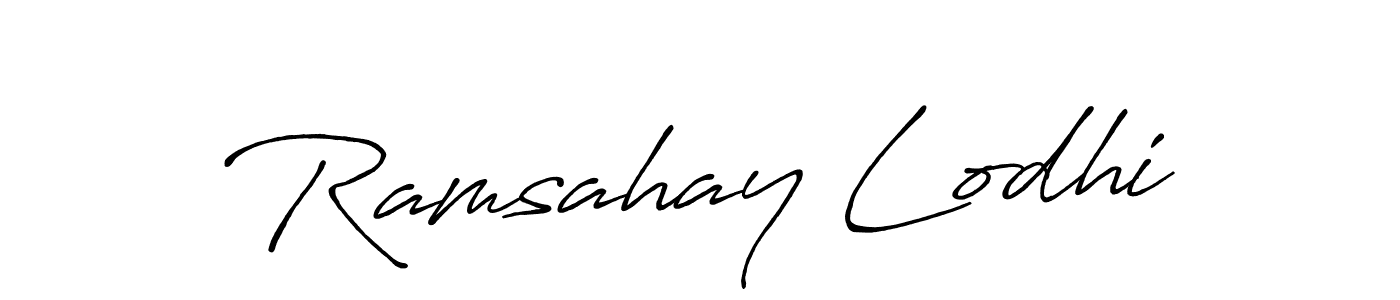 if you are searching for the best signature style for your name Ramsahay Lodhi. so please give up your signature search. here we have designed multiple signature styles  using Antro_Vectra_Bolder. Ramsahay Lodhi signature style 7 images and pictures png