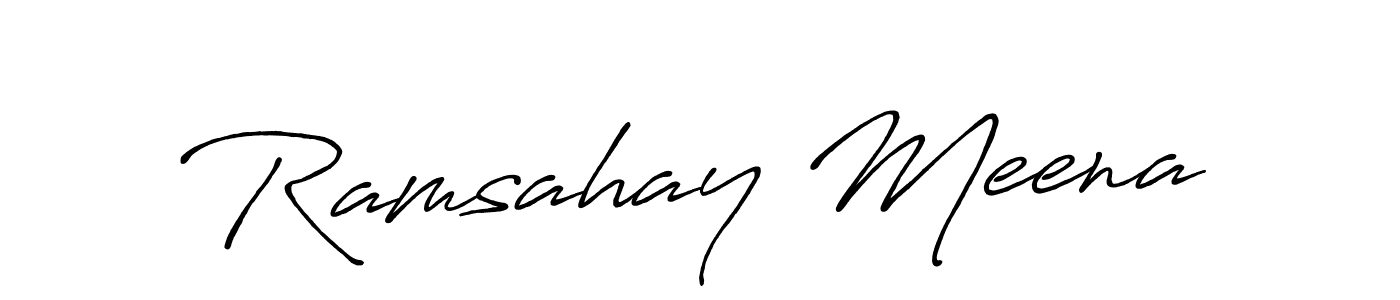 You can use this online signature creator to create a handwritten signature for the name Ramsahay Meena. This is the best online autograph maker. Ramsahay Meena signature style 7 images and pictures png