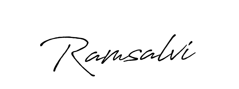Use a signature maker to create a handwritten signature online. With this signature software, you can design (Antro_Vectra_Bolder) your own signature for name Ramsalvi. Ramsalvi signature style 7 images and pictures png