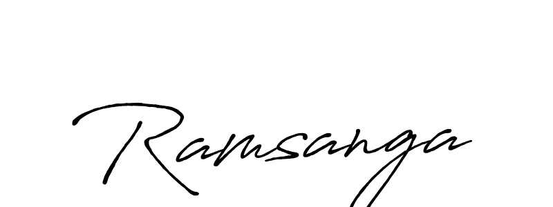 How to make Ramsanga name signature. Use Antro_Vectra_Bolder style for creating short signs online. This is the latest handwritten sign. Ramsanga signature style 7 images and pictures png