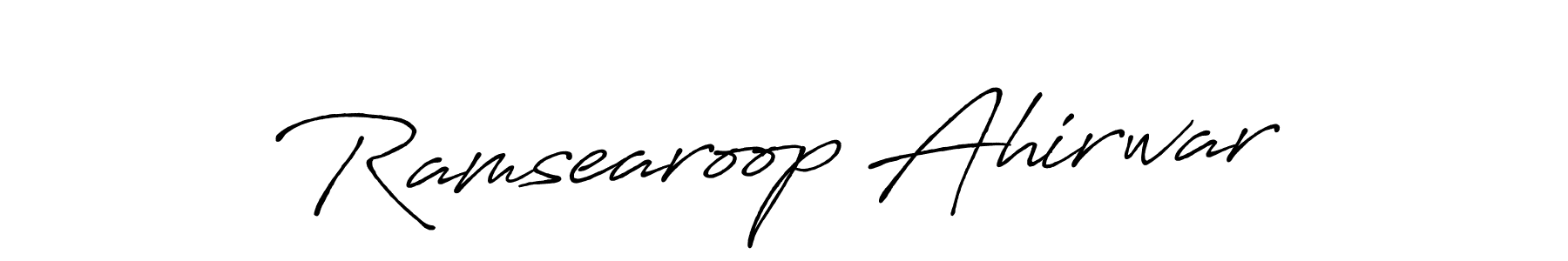 How to make Ramsearoop Ahirwar name signature. Use Antro_Vectra_Bolder style for creating short signs online. This is the latest handwritten sign. Ramsearoop Ahirwar signature style 7 images and pictures png