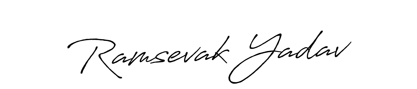 Make a beautiful signature design for name Ramsevak Yadav. With this signature (Antro_Vectra_Bolder) style, you can create a handwritten signature for free. Ramsevak Yadav signature style 7 images and pictures png