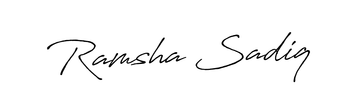 How to make Ramsha Sadiq signature? Antro_Vectra_Bolder is a professional autograph style. Create handwritten signature for Ramsha Sadiq name. Ramsha Sadiq signature style 7 images and pictures png