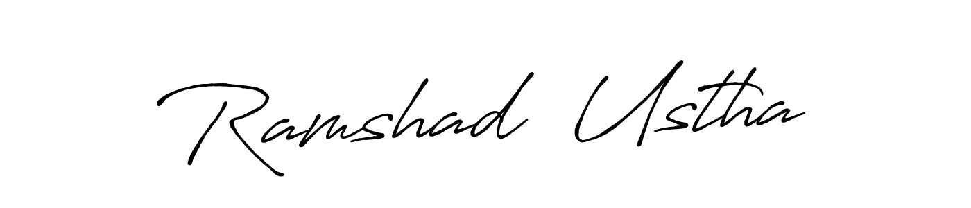 This is the best signature style for the Ramshad  Ustha name. Also you like these signature font (Antro_Vectra_Bolder). Mix name signature. Ramshad  Ustha signature style 7 images and pictures png