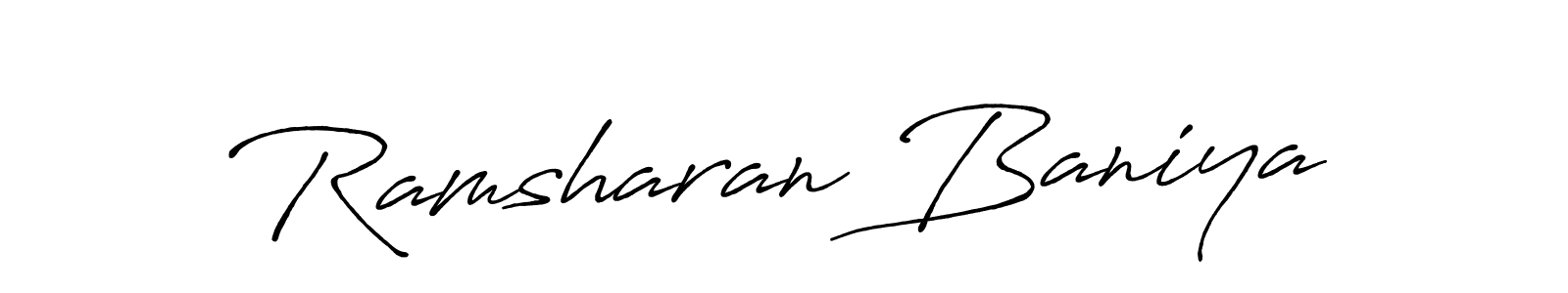 if you are searching for the best signature style for your name Ramsharan Baniya. so please give up your signature search. here we have designed multiple signature styles  using Antro_Vectra_Bolder. Ramsharan Baniya signature style 7 images and pictures png