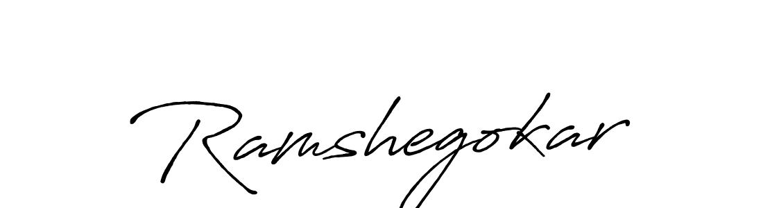 Make a beautiful signature design for name Ramshegokar. With this signature (Antro_Vectra_Bolder) style, you can create a handwritten signature for free. Ramshegokar signature style 7 images and pictures png