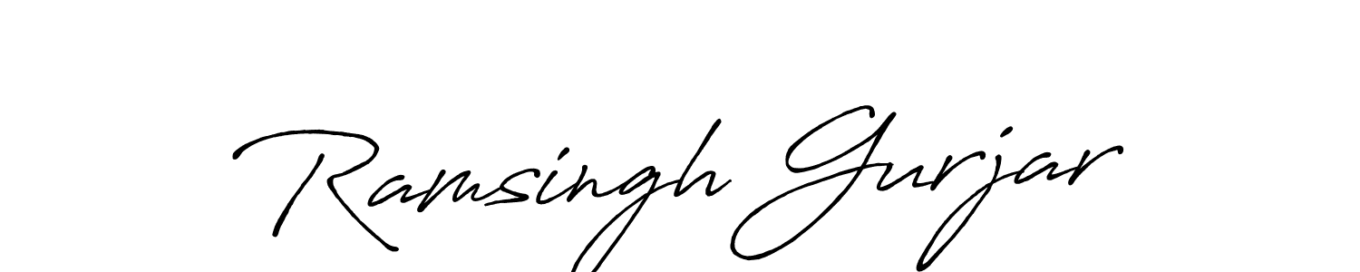 Create a beautiful signature design for name Ramsingh Gurjar. With this signature (Antro_Vectra_Bolder) fonts, you can make a handwritten signature for free. Ramsingh Gurjar signature style 7 images and pictures png