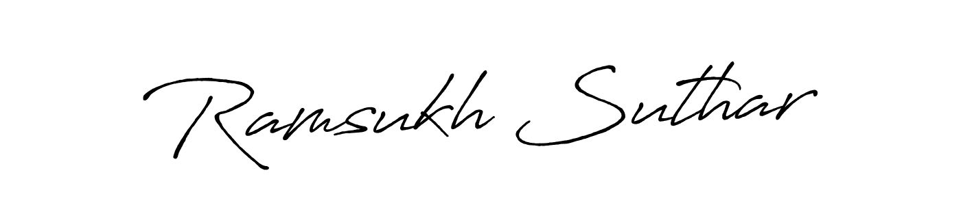 Ramsukh Suthar stylish signature style. Best Handwritten Sign (Antro_Vectra_Bolder) for my name. Handwritten Signature Collection Ideas for my name Ramsukh Suthar. Ramsukh Suthar signature style 7 images and pictures png