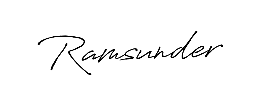 Use a signature maker to create a handwritten signature online. With this signature software, you can design (Antro_Vectra_Bolder) your own signature for name Ramsunder. Ramsunder signature style 7 images and pictures png