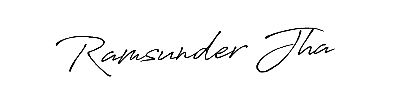 It looks lik you need a new signature style for name Ramsunder Jha. Design unique handwritten (Antro_Vectra_Bolder) signature with our free signature maker in just a few clicks. Ramsunder Jha signature style 7 images and pictures png