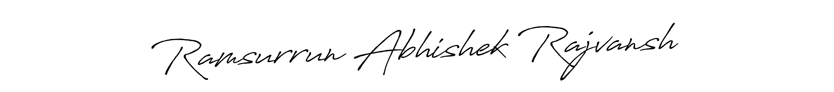 This is the best signature style for the Ramsurrun Abhishek Rajvansh name. Also you like these signature font (Antro_Vectra_Bolder). Mix name signature. Ramsurrun Abhishek Rajvansh signature style 7 images and pictures png