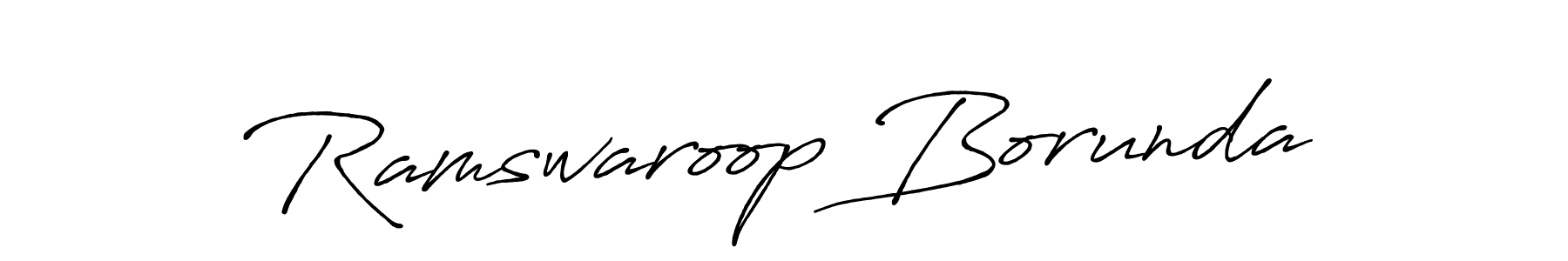 Use a signature maker to create a handwritten signature online. With this signature software, you can design (Antro_Vectra_Bolder) your own signature for name Ramswaroop Borunda. Ramswaroop Borunda signature style 7 images and pictures png