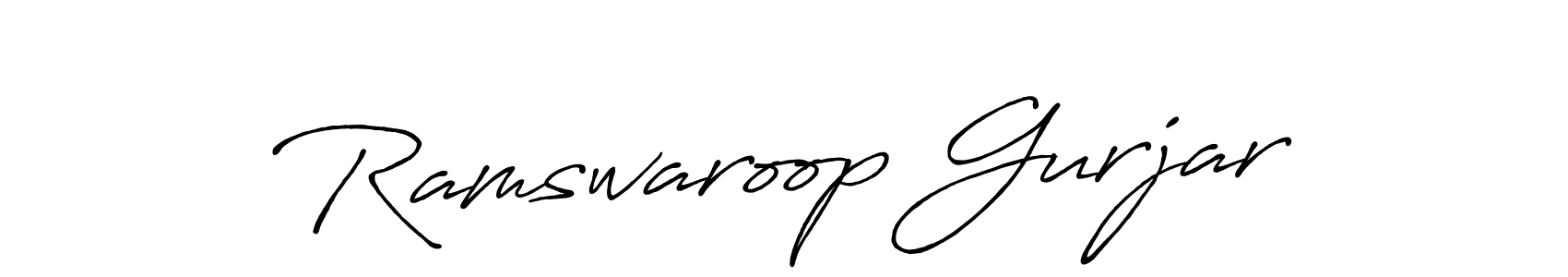 Make a beautiful signature design for name Ramswaroop Gurjar. With this signature (Antro_Vectra_Bolder) style, you can create a handwritten signature for free. Ramswaroop Gurjar signature style 7 images and pictures png