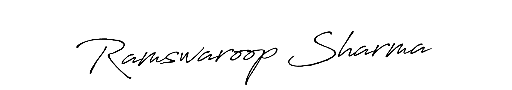 How to make Ramswaroop Sharma name signature. Use Antro_Vectra_Bolder style for creating short signs online. This is the latest handwritten sign. Ramswaroop Sharma signature style 7 images and pictures png