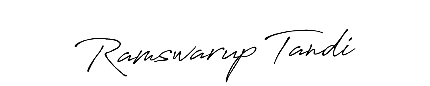 The best way (Antro_Vectra_Bolder) to make a short signature is to pick only two or three words in your name. The name Ramswarup Tandi include a total of six letters. For converting this name. Ramswarup Tandi signature style 7 images and pictures png