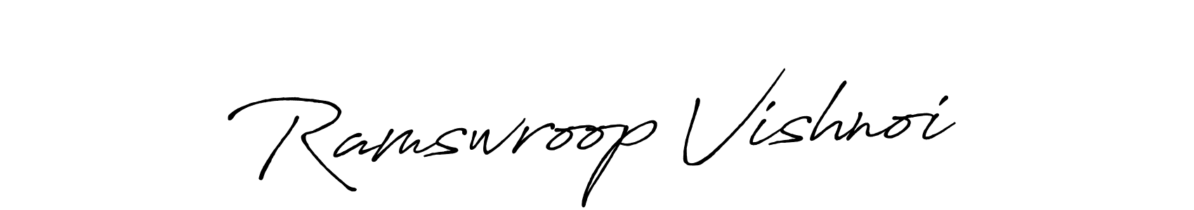 Make a beautiful signature design for name Ramswroop Vishnoi. With this signature (Antro_Vectra_Bolder) style, you can create a handwritten signature for free. Ramswroop Vishnoi signature style 7 images and pictures png