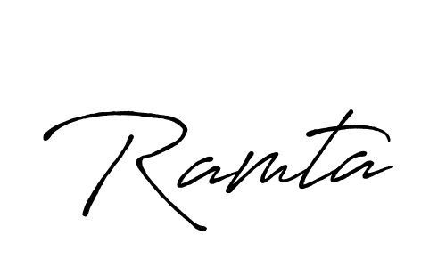 Use a signature maker to create a handwritten signature online. With this signature software, you can design (Antro_Vectra_Bolder) your own signature for name Ramta. Ramta signature style 7 images and pictures png