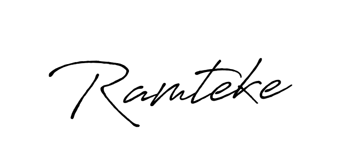 Use a signature maker to create a handwritten signature online. With this signature software, you can design (Antro_Vectra_Bolder) your own signature for name Ramteke. Ramteke signature style 7 images and pictures png