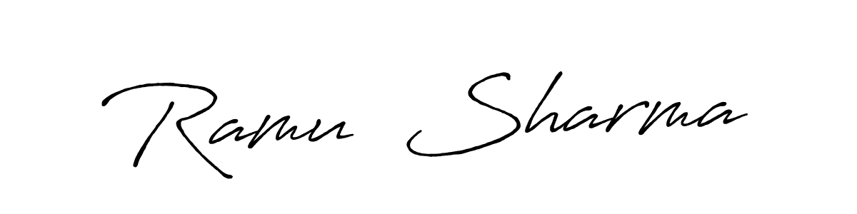 You should practise on your own different ways (Antro_Vectra_Bolder) to write your name (Ramu  Sharma) in signature. don't let someone else do it for you. Ramu  Sharma signature style 7 images and pictures png