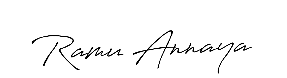 Create a beautiful signature design for name Ramu Annaya. With this signature (Antro_Vectra_Bolder) fonts, you can make a handwritten signature for free. Ramu Annaya signature style 7 images and pictures png