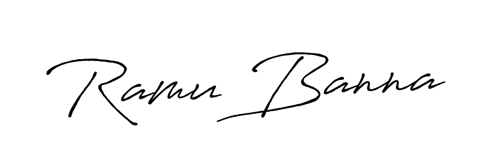 The best way (Antro_Vectra_Bolder) to make a short signature is to pick only two or three words in your name. The name Ramu Banna include a total of six letters. For converting this name. Ramu Banna signature style 7 images and pictures png