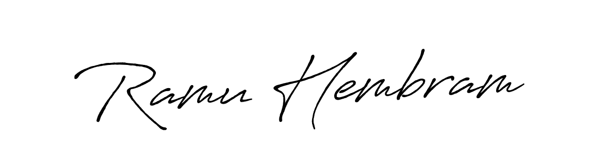 Create a beautiful signature design for name Ramu Hembram. With this signature (Antro_Vectra_Bolder) fonts, you can make a handwritten signature for free. Ramu Hembram signature style 7 images and pictures png